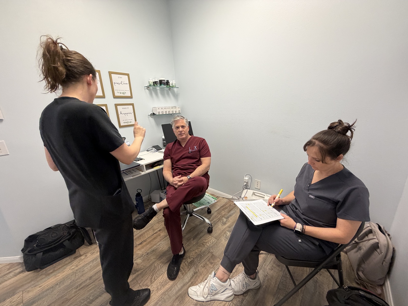 Serenity Harris and the Lux Bio Therapy team during the Clinic Launch Lab on-site training